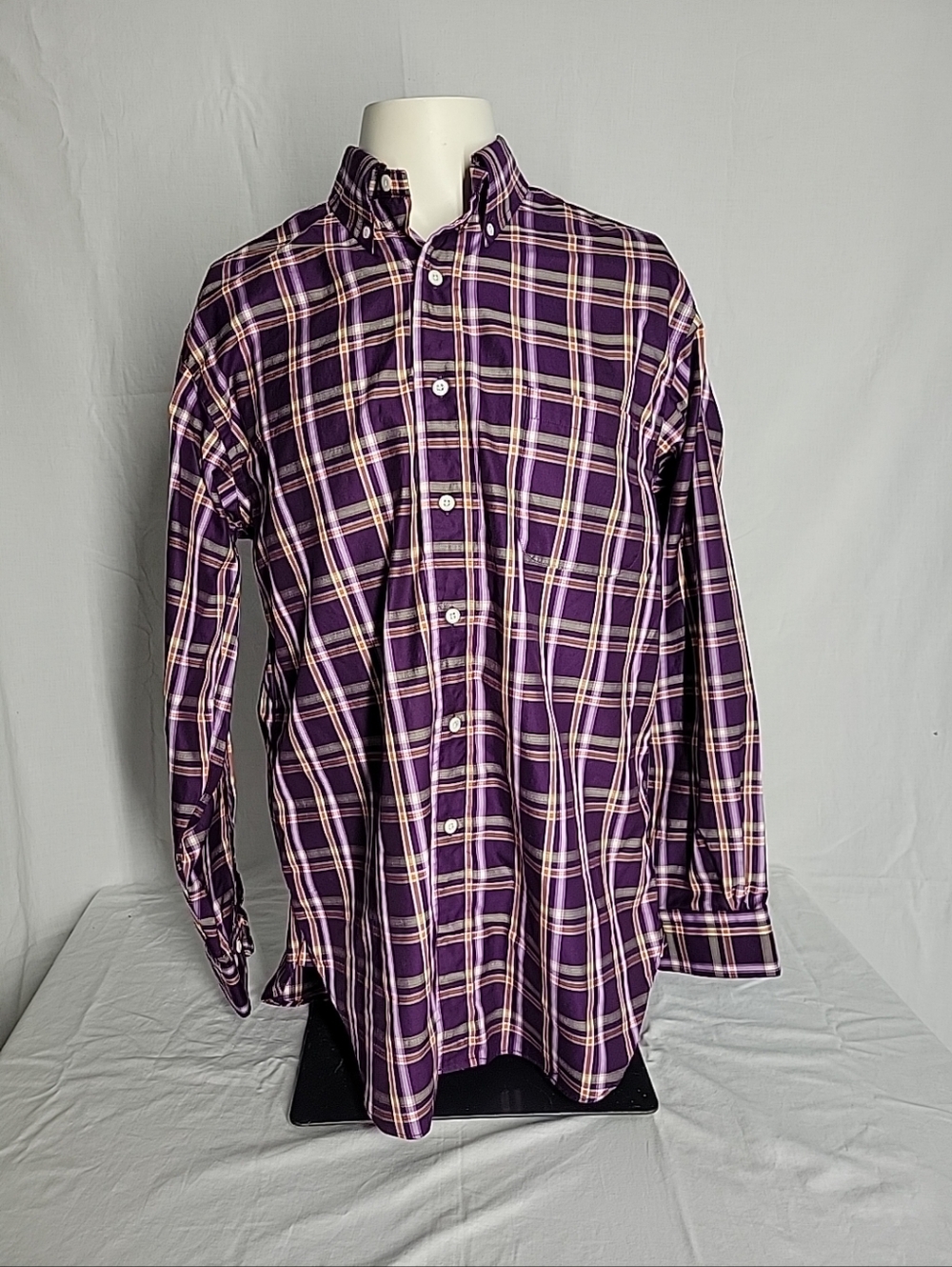 Brooks Brothers Purple Plaid Button-Down Shirt